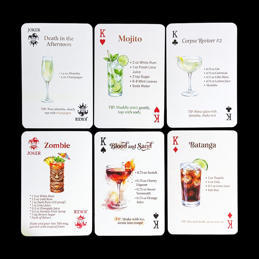54pcs 칵테일 레시피 플레잉 카드 바텐더 가이드 포 - Cocktail Recipe Book 리뷰 및 가격