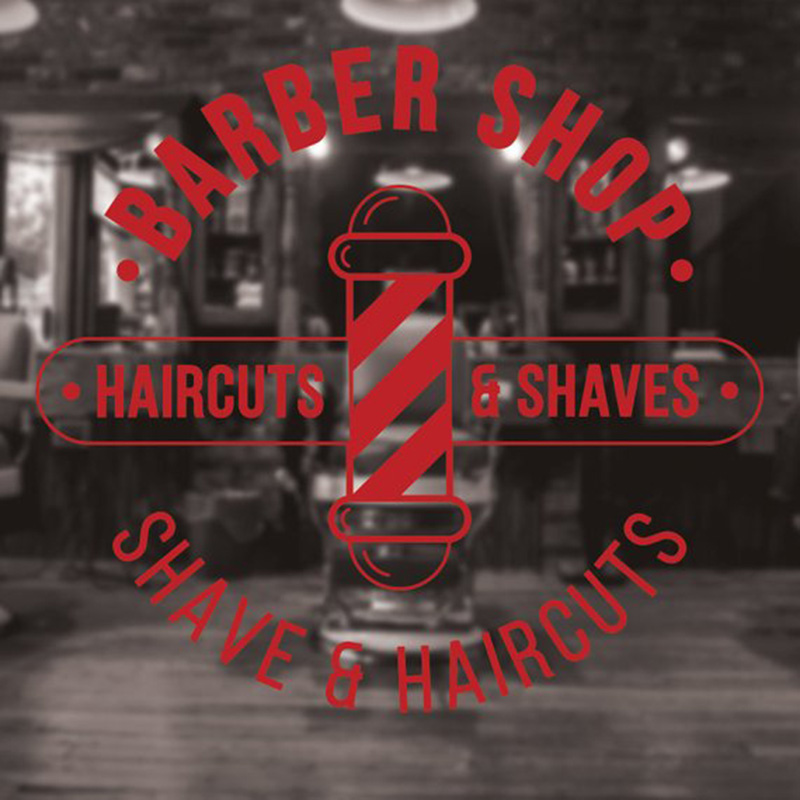 이발소 로고 벽 데칼 전통적인 이발사 데칼 스티커 창  - Home Barbershop 리뷰 및 가격