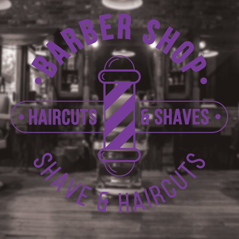이발소 로고 벽 데칼 전통적인 이발사 데칼 스티커 창  - Home Barbershop 리뷰 및 가격