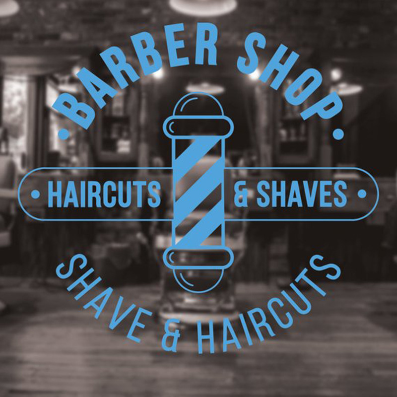 이발소 로고 벽 데칼 전통적인 이발사 데칼 스티커 창  - Home Barbershop 리뷰 및 가격