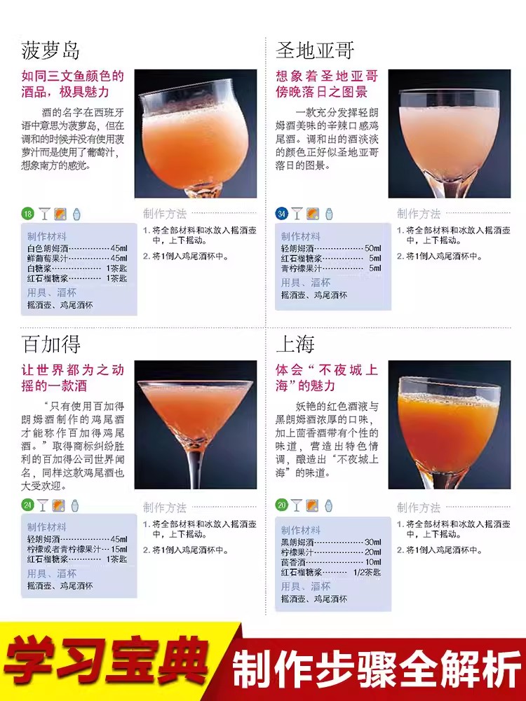 칵테일 만들기 백과사전 도서 와인 튜토리얼 레시피가 완 - Cocktail Recipe Book 리뷰 및 가격